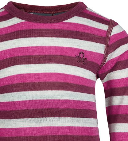 Color Kids Skiundertøj - Beet Red m. Striber