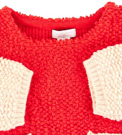 Stella McCartney Kids Striktrøje - Uld - Loopie - Rød/Rosa
