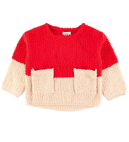 Stella McCartney Kids Striktrøje - Uld - Loopie - Rød/Rosa Stella McCartney Kids Striktrøje - Uld - Loopie - Rød/Rosa