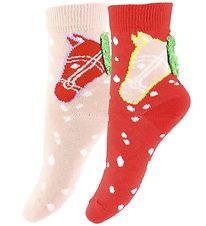 Stella McCartney Kids Strømper - 2-pak - Rød/Rosa Stella McCartney Kids Strømper - 2-pak - Rød/Rosa