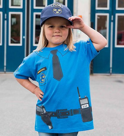 Den Goda Fen Kostüm - Polizei - Blau Den Goda Fen Kostüm - Polizei - Blau