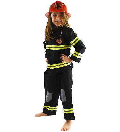 Den Goda Fen Udklædning - Brandmandssæt - Sort