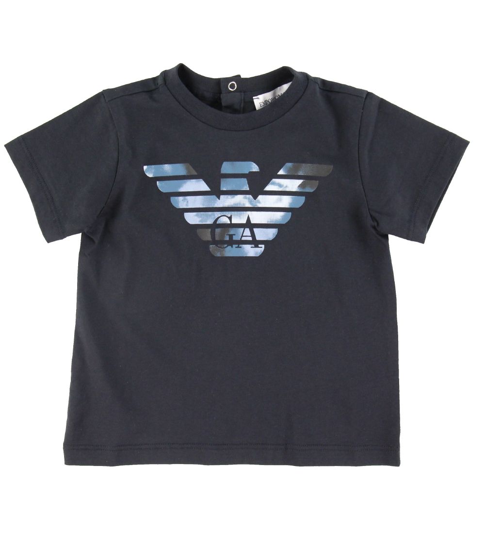Emporio Armani T-Shirt - Navy m. Logo - Emporio Armani - 1 Jahr (80) - T-Shirts