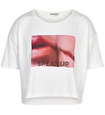 Cost:Bart T-shirt - Cropped - Katelyn - Hvid m. Print Cost:Bart T-shirt - Cropped - Katelyn - Hvid m. Print