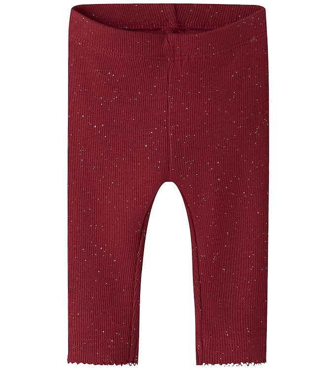 Name It Leggings - Rib - NbfRosally - Red Dahlia