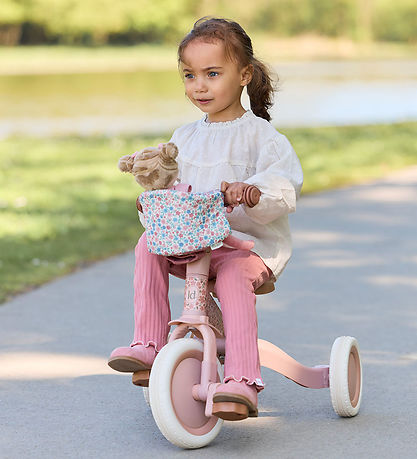 Little Dutch Cykelstol Til Dukke - Rosa m. Blomster