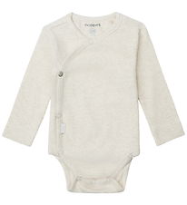 Noppies Wrap Bodysuit l/s - Rib - Nino - Oatmeal Melange