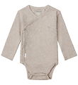 Noppies Slå-om Body l/æ - Rib - Nino - Taupe Melange