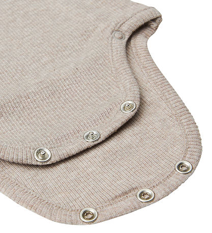 Noppies Slå-om Body l/æ - Rib - Nino - Taupe Melange