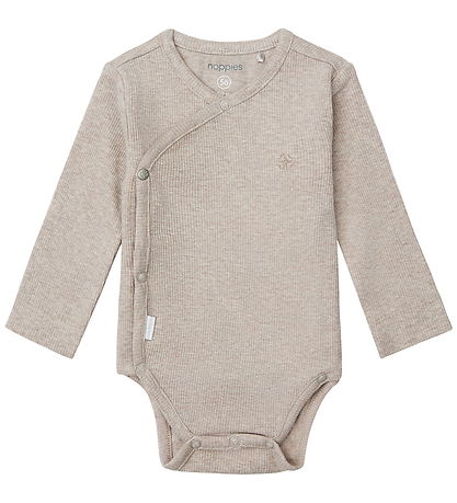Noppies Slå-om Body l/æ - Rib - Nino - Taupe Melange