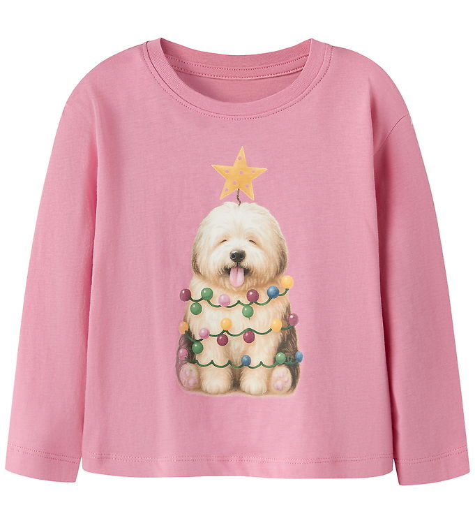 Name It Bluse - NmfVosmas - Wild Rose/Xmas Dog