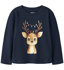 Name It Bluse - NmfVosmas - Navy Blazer/Reindeer Lights