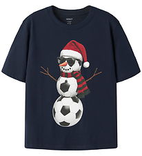 Name It T-shirt - NkmVosmas - Navy Blazer/Snowman