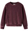 Name It Bluse - Fløjlsvelour - Cropped - NmfVeloa - Catawba Grap