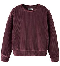 Name It Bluse - Fløjlsvelour - Cropped - NmfVeloa - Catawba Grap