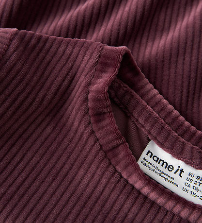 Name It Bluse - Fløjlsvelour - Cropped - NmfVeloa - Catawba Grap
