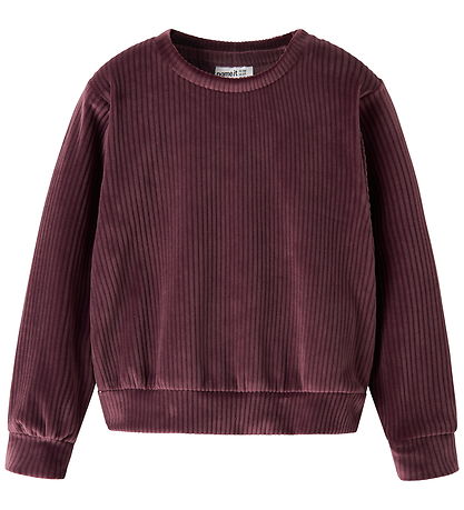 Name It Bluse - Fløjlsvelour - Cropped - NmfVeloa - Catawba Grap