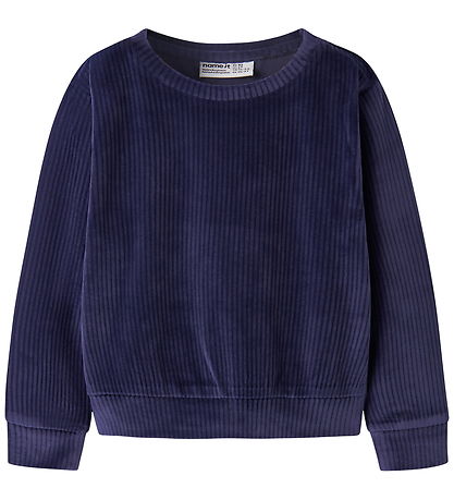 Name It Bluse - Fløjlsvelour - Cropped - NmfVeloa - Evening Blue