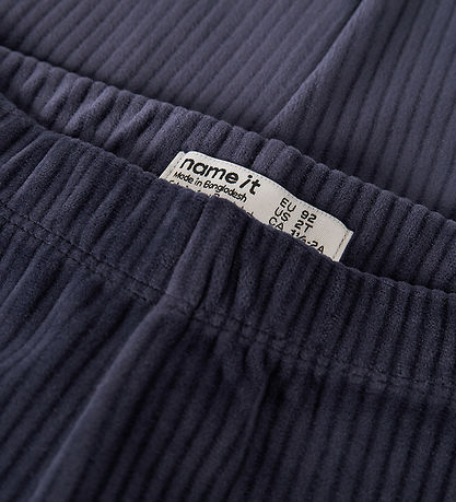Name It Leggings - Fløjlsvelour - NmfVeloa - Evening Blue
