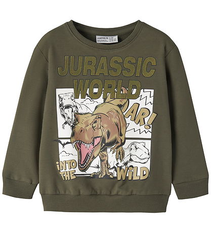 Name It Sweatshirt - NmmOsh - Jurassic - Olive Night