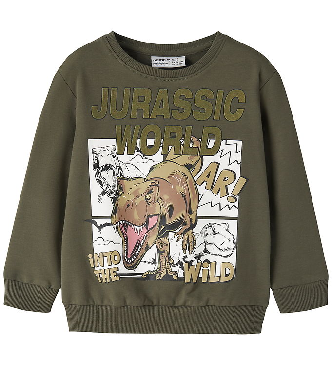 Name It Sweatshirt - NmmOsh - Jurassic - Olive Night
