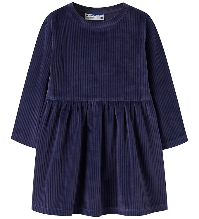 Name It Kjole - Fløjlsvelour - NmfVeloa - Evening Blue