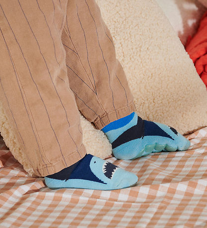 Melton Strømper - Anti-Slip - Shark - Navy Ink