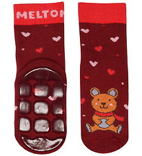 Melton Socks - Anti-Slip - Teddy - Sundried Tomato