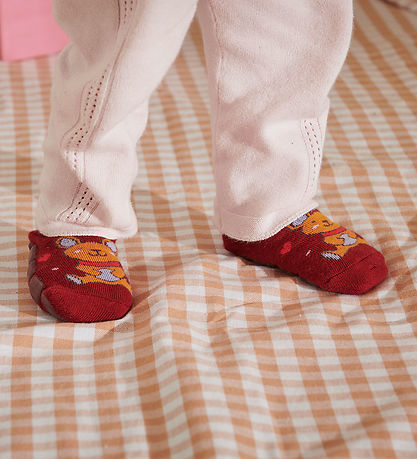 Melton Strømper - Anti-Slip - Teddy - Sundried Tomato