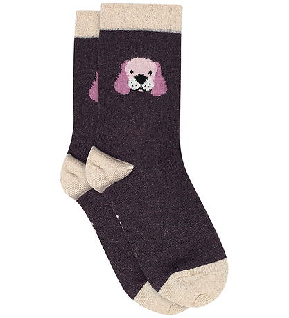 Melton Strømper - Doggy Glitter - Dark Purple