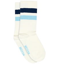 Melton Strømper - Sporty Stripe - Sky Blue