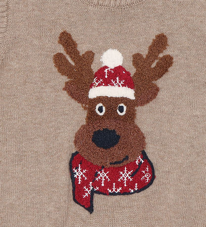 Hust and Claire Vest - Strik - HCPrinco - Reindeer - Biscuit