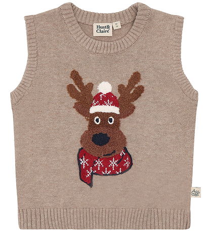Hust and Claire Vest - Strik - HCPrinco - Reindeer - Biscuit