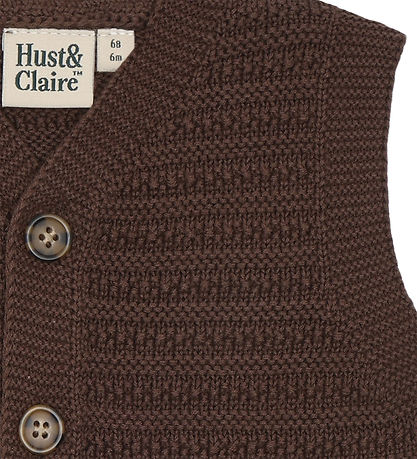 Hust and Claire Vest - HCPerry - Buttons - Brown Stone