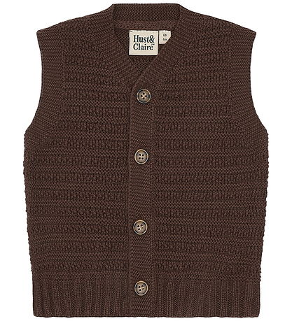 Hust and Claire Vest - HCPerry - Buttons - Brown Stone