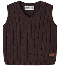 Name it Vest - Strik - NBMRAFFAT - Chocolate Plum