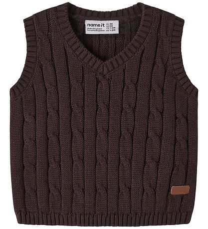 Name it Vest - Strik - NBMRAFFAT - Chocolate Plum