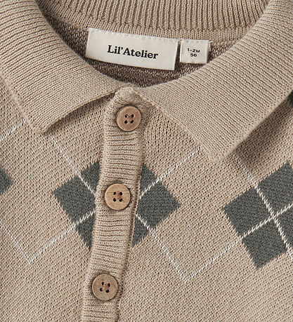 Lil Atelier Cardigan - Strik - NBMRONAN - White Pepper/MULLED BA