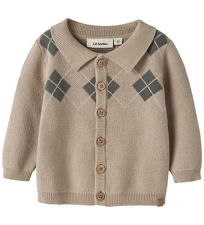 Lil Atelier Cardigan - Strik - NBMRONAN - White Pepper/MULLED BA