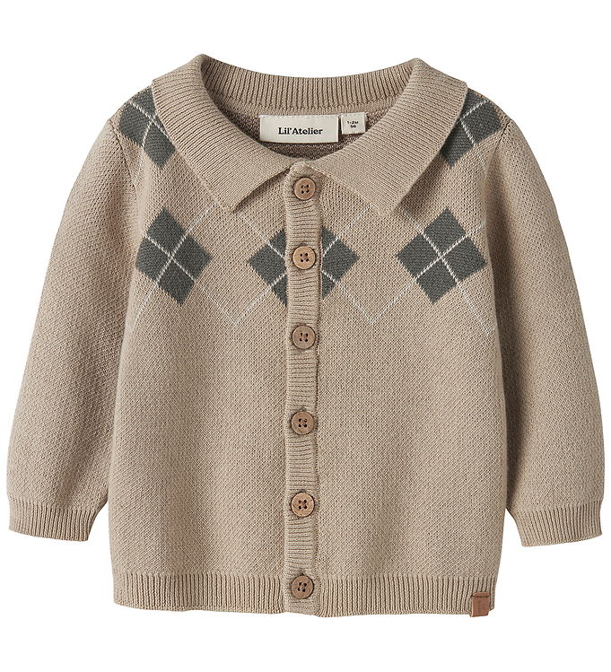 Lil Atelier Cardigan - Strik - NBMRONAN - White Pepper/MULLED BA