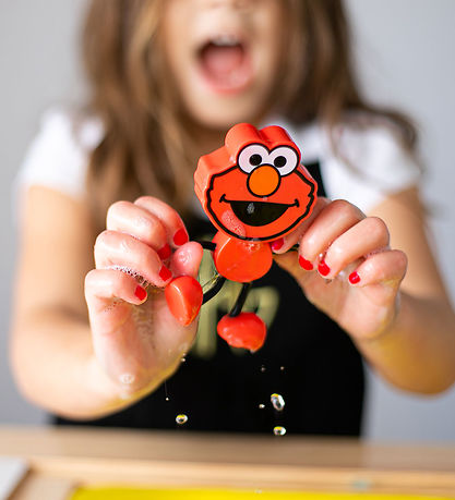 Glo Pals Figur/Sansekuber m. Lys - Elmo - Red