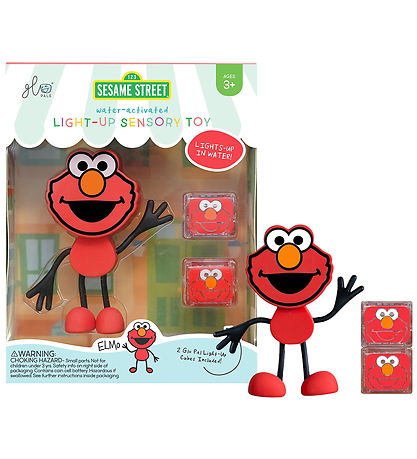Glo Pals Figur/Sansekuber m. Lys - Elmo - Red