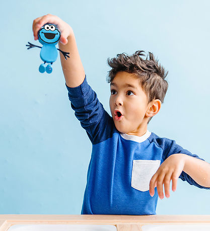 Glo Pals Figur/Sansekuber m. Lys - Cookie Monster - Blue