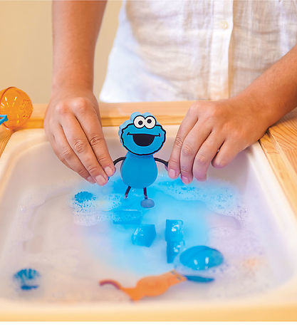 Glo Pals Figur/Sansekuber m. Lys - Cookie Monster - Blue