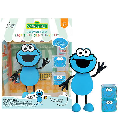 Glo Pals Figur/Sansekuber m. Lys - Cookie Monster - Blue