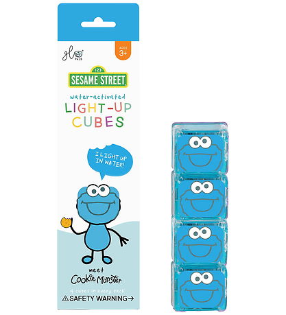 Glo Pals Sansekuber m. Lys - Cookie Monster - 4 stk. - Blue