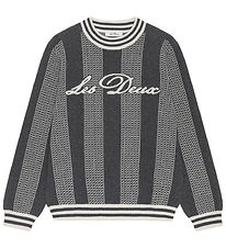Les Deux Bluse - Strik - Striped Signature - Charcoal Melange