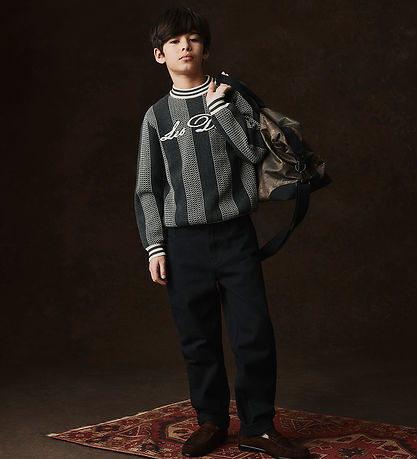 Les Deux Bluse - Strik - Striped Signature - Charcoal Melange