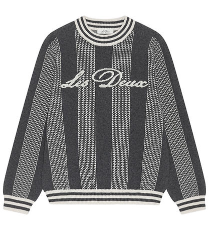 Les Deux Bluse - Strik - Striped Signature - Charcoal Melange