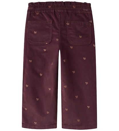 Name It Fløjlsbukser - NmfBella - Wide - Catawba Grape/Glitter B